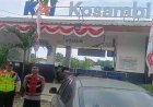 Sambangi Stasiun KA Kosambi, Samapta Polsek Klari Sampaikan Pesan Kamtibmas
