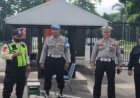 Polsek Cikampek Polres Karawang Pengamanan Kanker Menko Bidang Pangan ke Pupuk Kujang Cikampek
